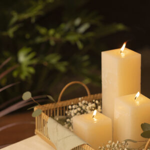 Velas rústicas cuadradas eventos